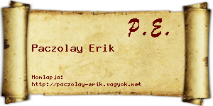 Paczolay Erik névjegykártya