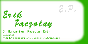 erik paczolay business card